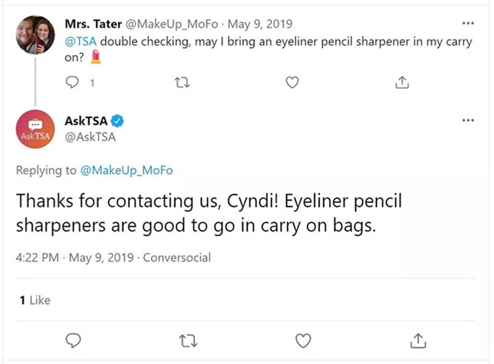 Brow gel and eyeliner pencils TSA 2