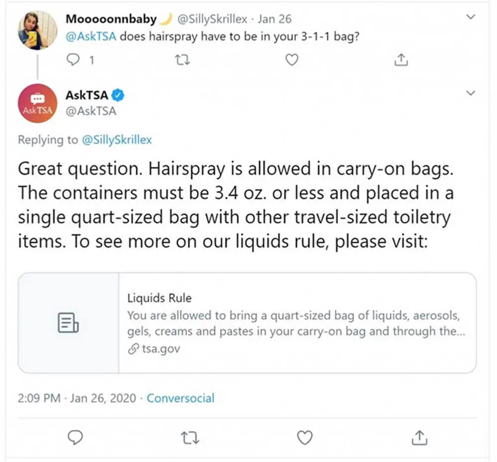 Pack hairspray in your carry-on