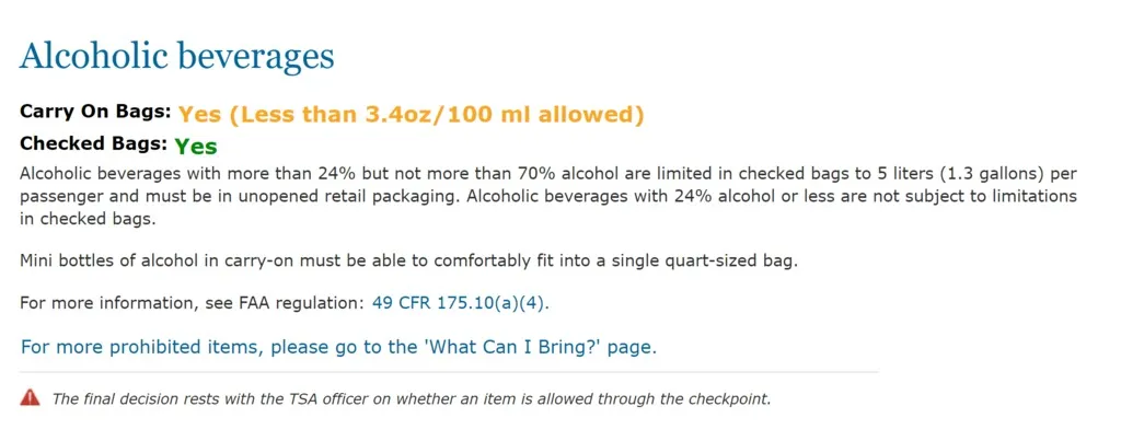 Can you take unopened alcohol on a plane 1