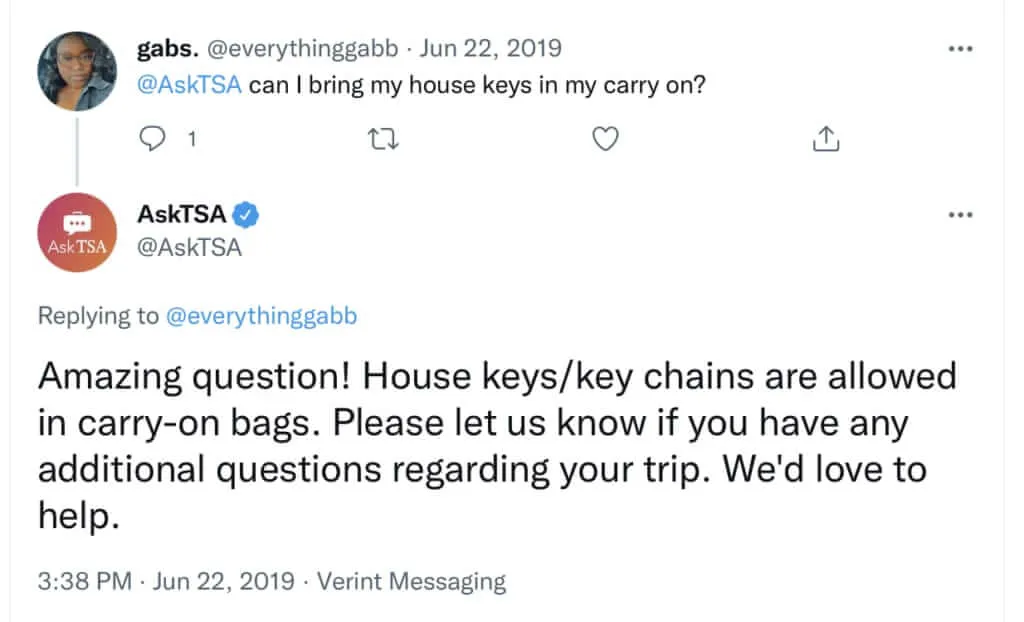 house keys on a plane